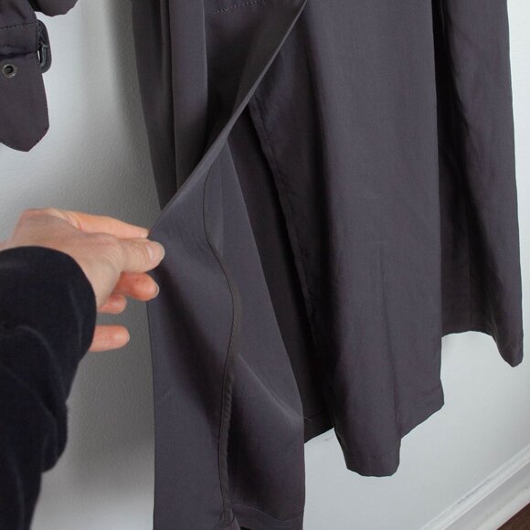 Zara Womens Long Double Breasted Trench Coat Size S Gray ASO Spencer Hastings - Picture 11 of 13